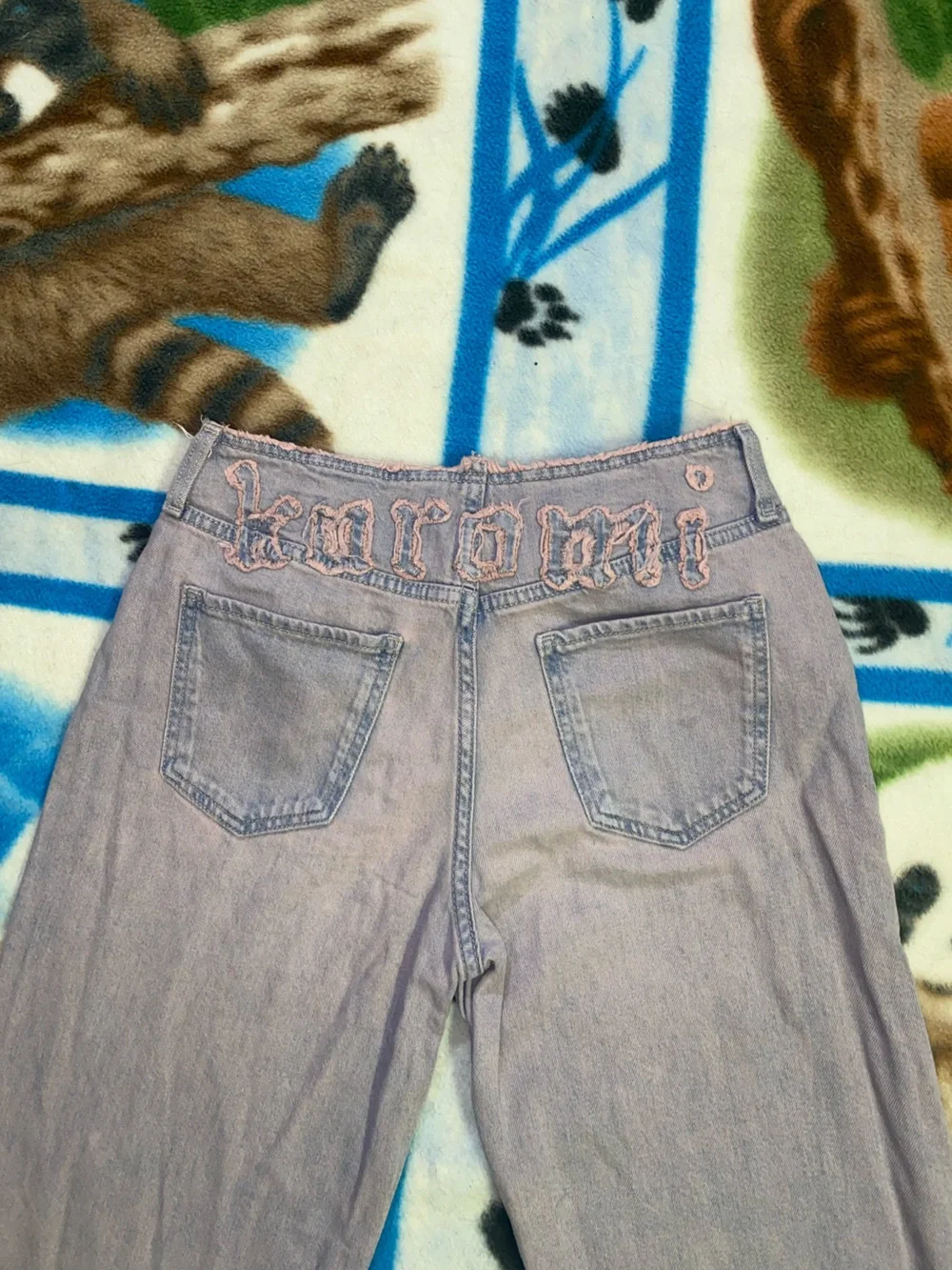 Sanrio Kurami Lavender Jeans with Rhinestone Detailing